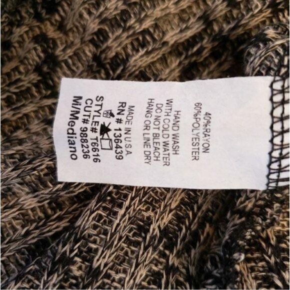 SJS Womens hooded Heathered ribbed Knit Long Sleeve Hoodie size M - Picture 7 of 8